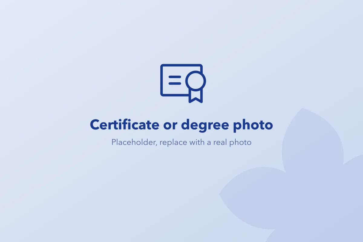 Placeholder for a photo of a faculty degree or certificate