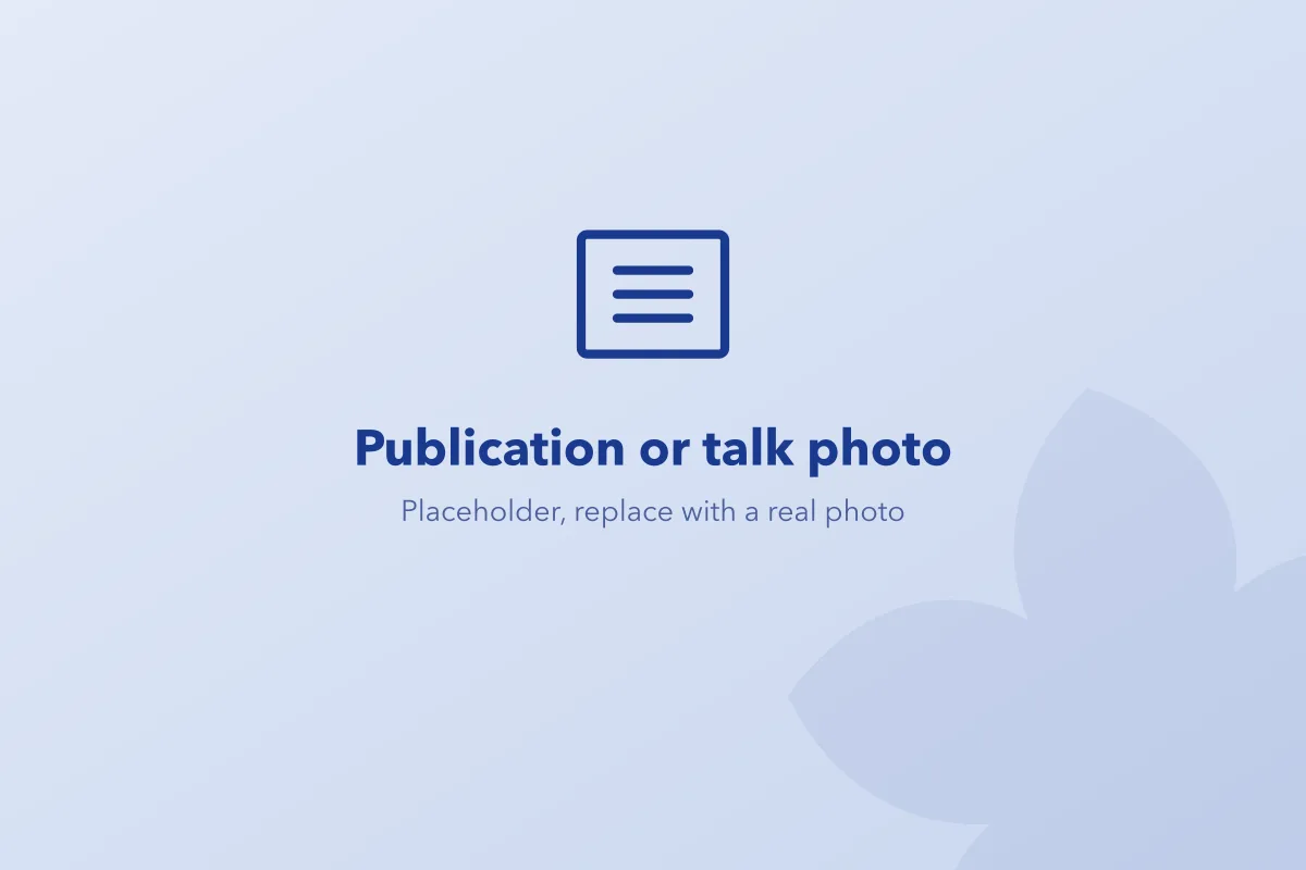 Placeholder for a photo of a faculty publication or talk