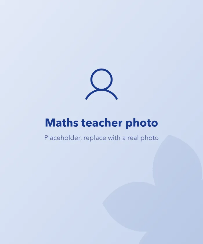 Placeholder for a photo of the mathematics teacher