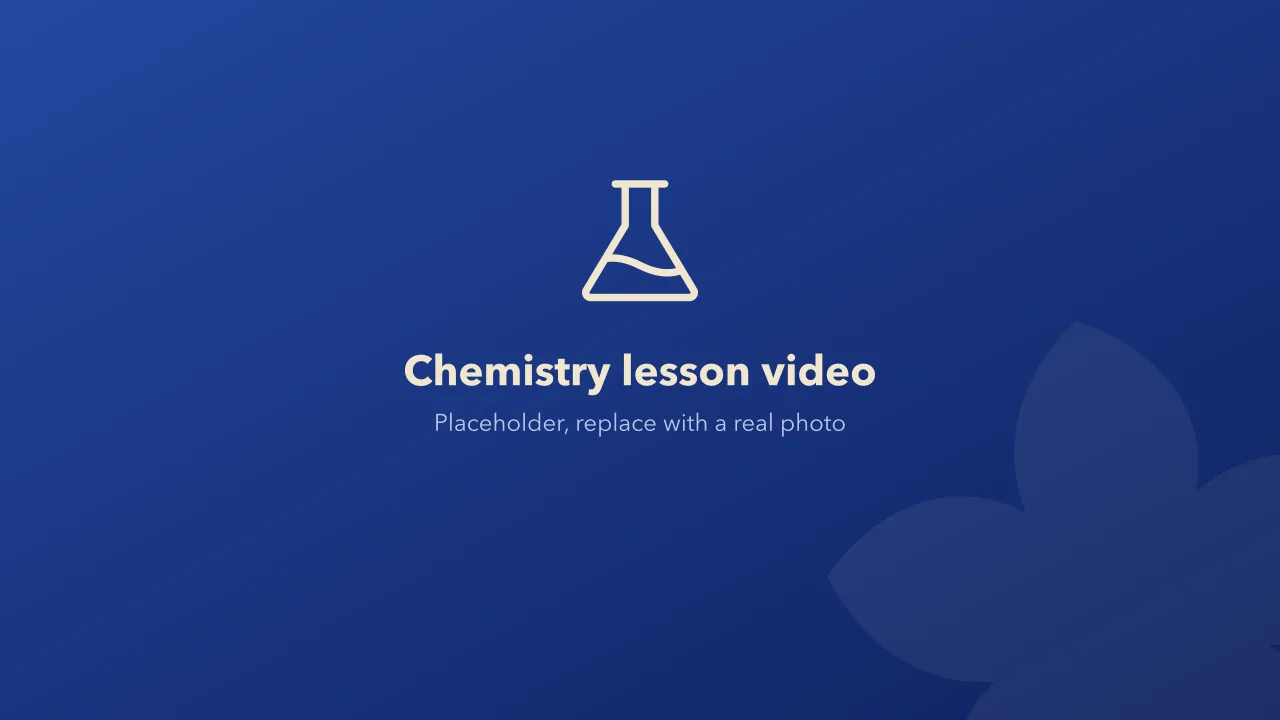 Placeholder for a sample chemistry lesson video