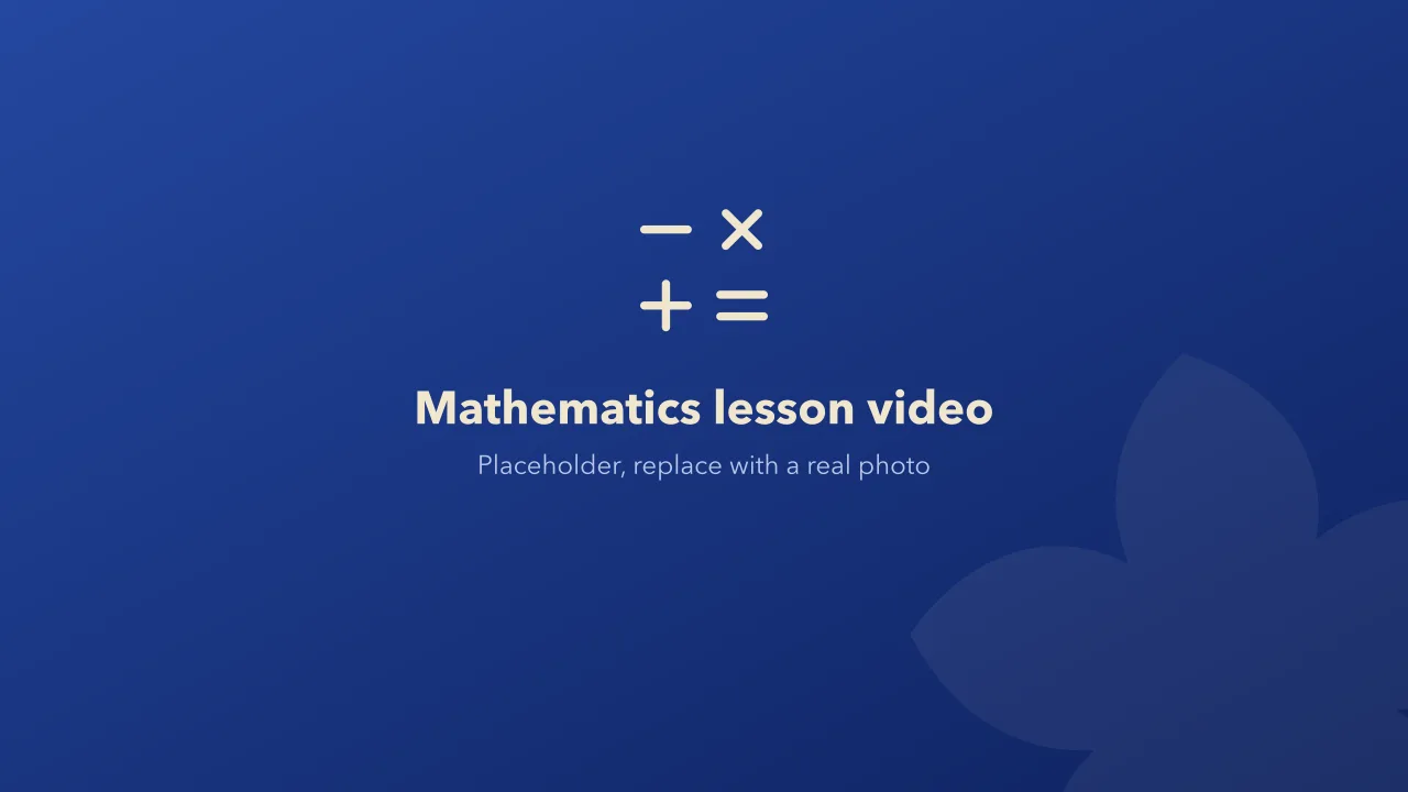 Placeholder for a sample mathematics lesson video