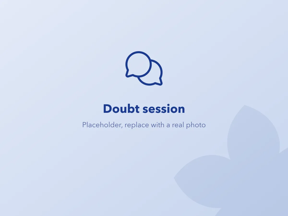 Placeholder for a photo of a doubt-clearing session