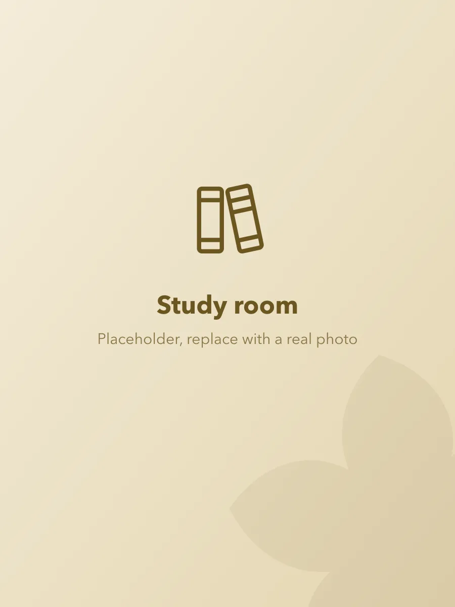 Placeholder for a photo of the study room