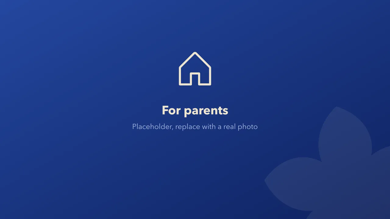 Placeholder for a video addressed to parents