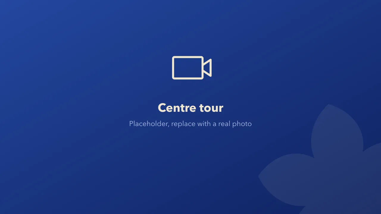 Placeholder for a tour video of the centre